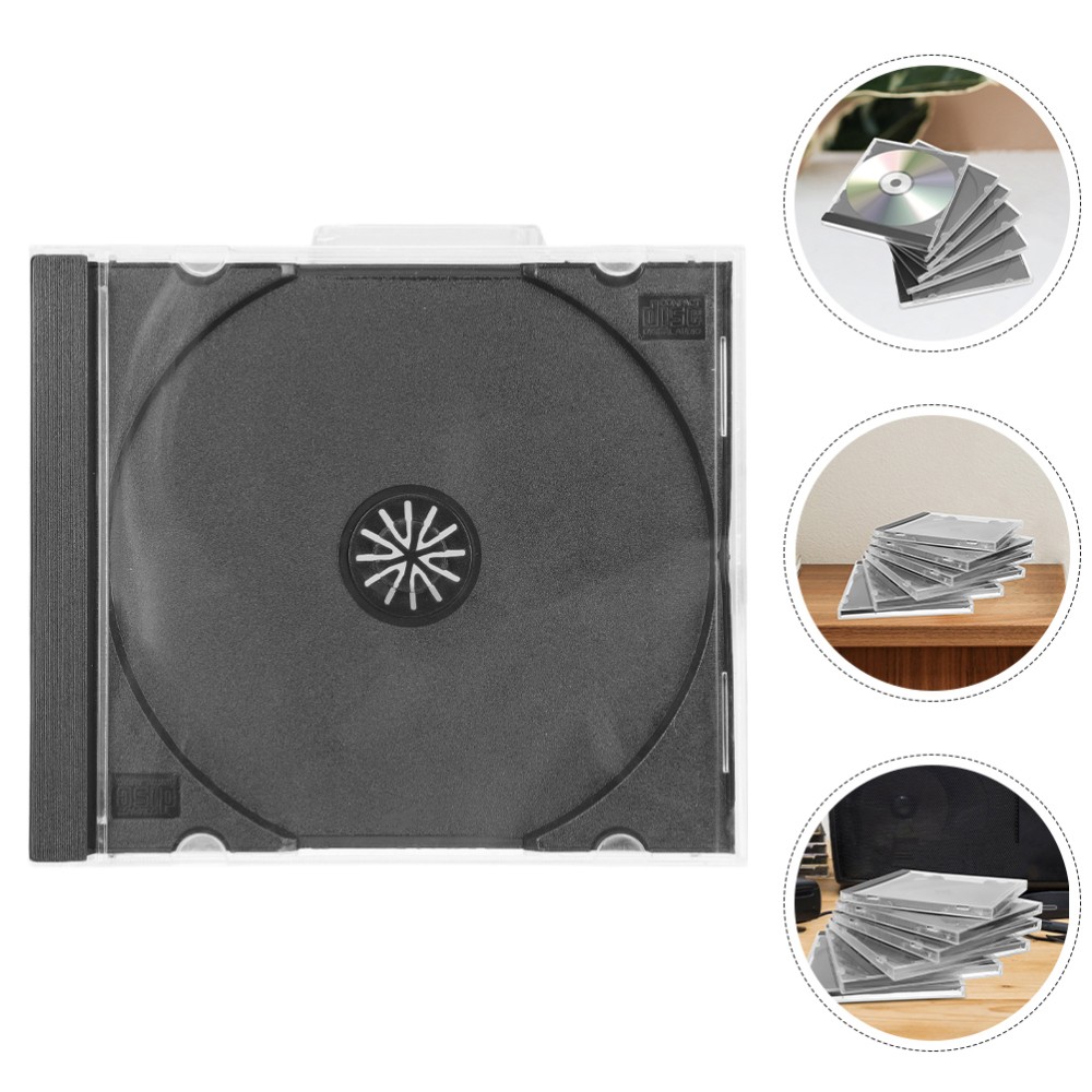 10-Piece Plastic CD/DVD Storage Case – Clear Disc Display Box