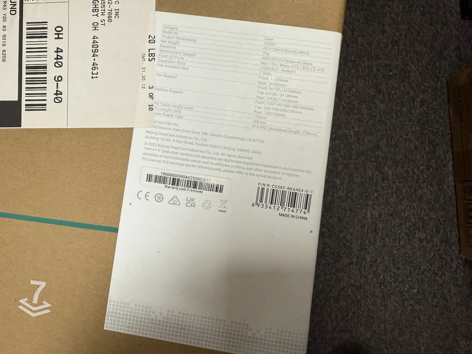 DeepCool CG560 Mid-Tower ATX Desktop Case 3x 120mm Fans 1x 140mm Fan - Image 2 of 2