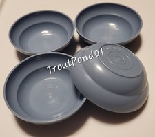 Tupperware Toys Children's Mini Party 2oz Small Bowls Set 4 Vtg Country Blue GUC