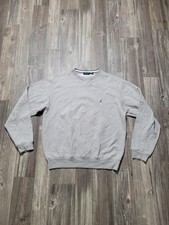 Nautica Sweatshirt Mens Medium Gray Crewneck Embroidered Sail Logo Casual Soft