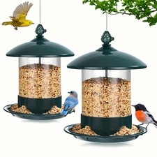 Metal Bird Feeders for Outdoors Hanging, Weather Resistant Wild Bird Feeder w...