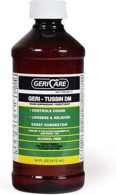Geri-Tussin DM Liquid Cold Cough Syrup by Gericare| 2-In-1 Maximum Strength Coug