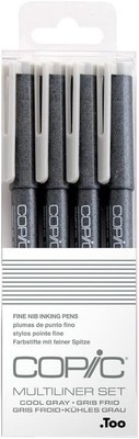 Too COPiC MULTI LINER Markers Fine Pigment Based resist Art Pen cool Gray Japan