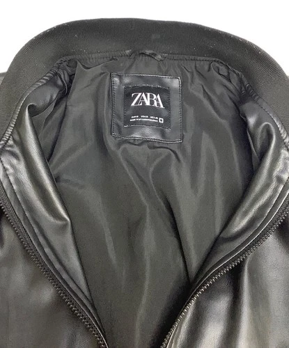 ZARA Faux Leather Jacket Men's Size M Black image 4