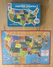 MB 4806 Map 2 Sided Puzzle of the United States 1975 Missing 2 Pieces