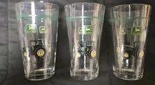 Three Vintage John Deere Drinking Glasses -Nothing runs like a Deere..