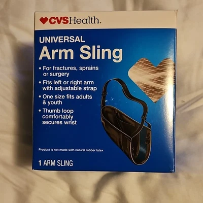 CVS Health Universal Arm Sling Mesh Adjustable Strap Thumb Loop One Size Black - Image 1 of 4