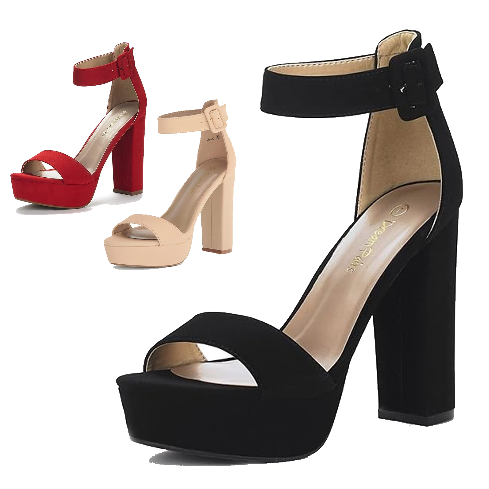 Women Wedding Party Sandals High Chunky Block Heel Open Toe Heel Sandals