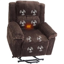 Electric Power Lift Recliner Chair Heat  Massage Lift Plush Recliner Soft Seat