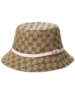 Gucci Gg Canvas & Leather Bucket Hat Women's | eBay