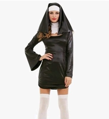 NEW Hauntlook Sinful Sister Nun Size S Halloween Costume Dress Headpiece Collar
