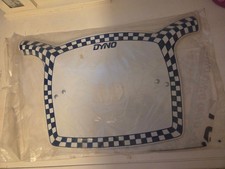 NOS Dyno Blue/White Checkerboard Old School 80's BMX Number Plate