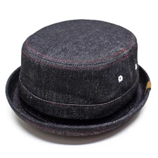Reuben Custom design Large size available DENIM PORK PIE HAT Denim pork pie 997