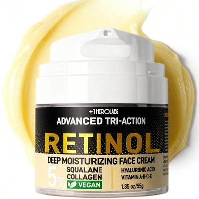 Retinol Moisturizer Anti-Aging Face Cream Triple Retinol 5% Squalane Exp 06/2028