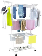 HOMIDEC Clothes Drying Rack, Large 4-Tier Foldable Drying Rack Clothing(67.7H...