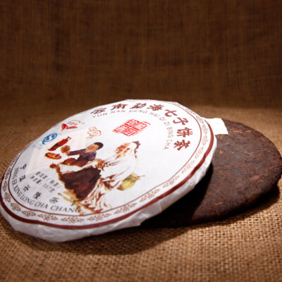 357g Pu-erh Ripe Tea Cake Menghai Qizi Cake Tea Pu'er Mature Tea