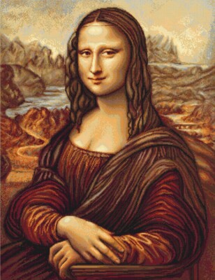 DIY Needlepoint Counted Cross Stitch ''Mona Lisa'' Embroidery Kit Luca-S Unprinted