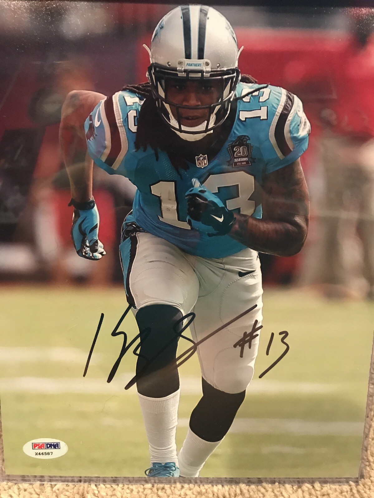 Kelvn Benjamin Autographed Signed Carolina Panthers Kelvin Benjamin Carolina Panther 8x10 Photo PSA 