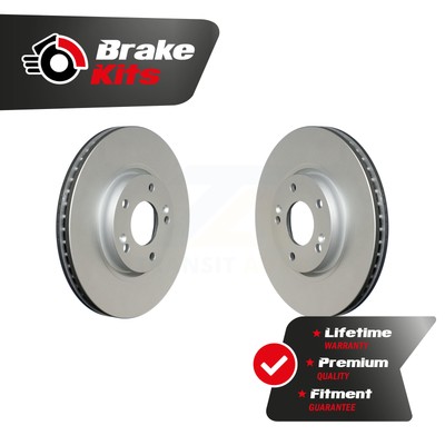 Front Coated Disc Brake Rotors Pair For 2006-2016 Hyundai Sonata 3.3L