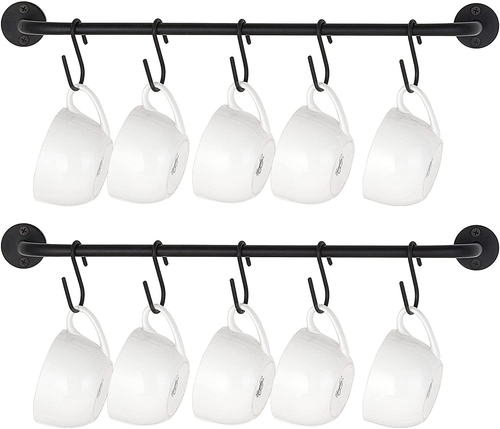 Mkono Mug Holder Wall Mounted Coffee Cup Rack Hanger Modern Metal with 10 Mug Ho - Picture 12 of 12