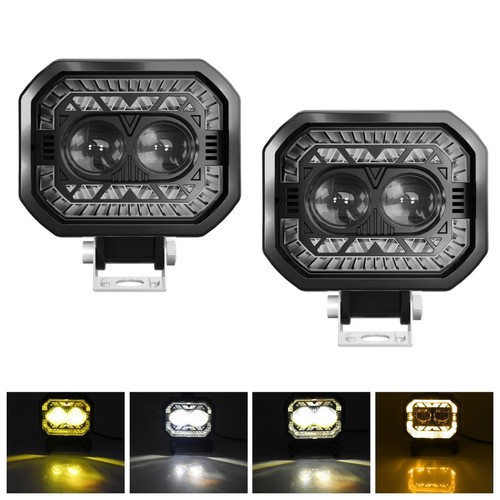 2x LED Spotlight White Amber High Low Beam 38W DC 12V-60V Auxiliary Work Lights - Picture 11 of 11
