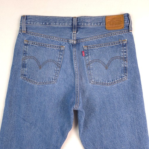 Levis Wedgie Straight Distressed Womens Blue Jeans Size 30 ( Measures 32x25 ) - Picture 6 of 22