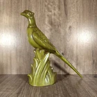 Vintage Haeger Green Pheasant Figurines Standing Statue Bird MCM