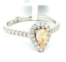 Video 14K White Gold Natural Yellow Canary Diamond   Engagement Ring Wedding