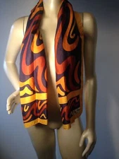Vtg Jean Dauy Paris Scarf Acetate Abstract 11 X 52 Bandau Scarf Italy