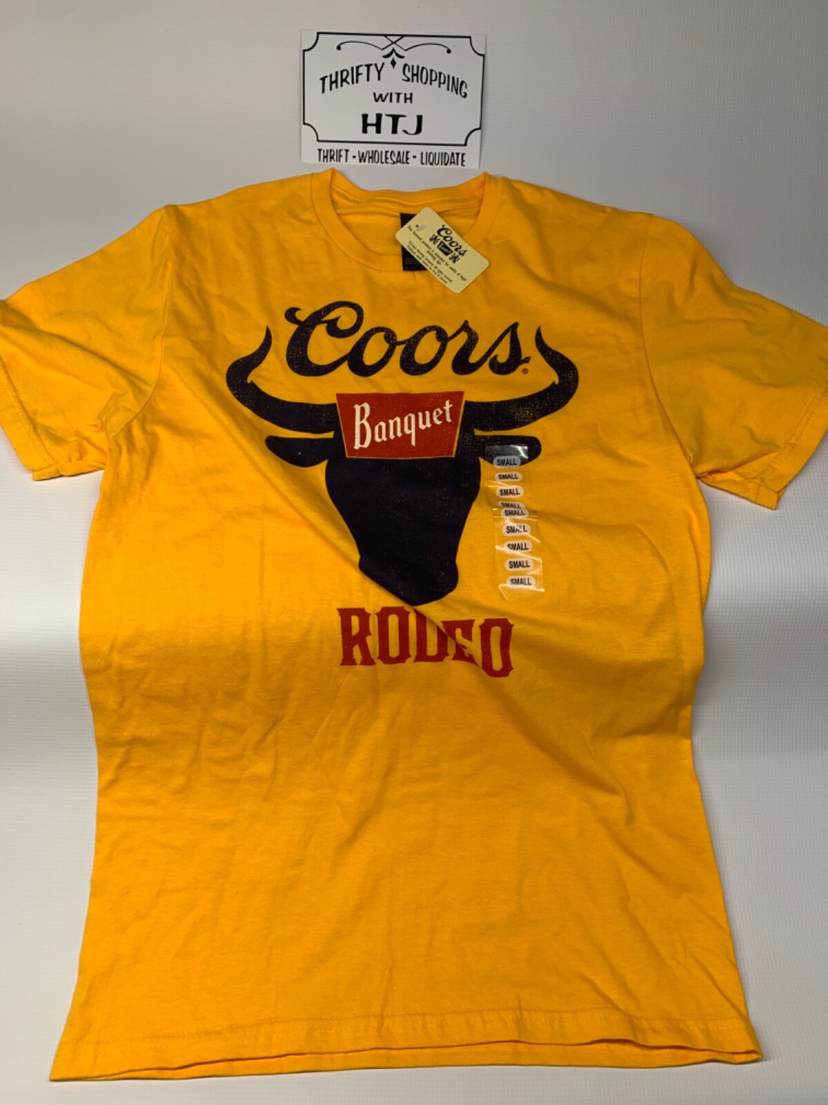 Vintage Coors Banquet Rodeo Shirt Yellow Small NWT Free Shipping