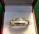 1990's Two Tone 14k Gold Ring w/Baguette Diamonds Size: 11 (21 mm)  8.1 g. VGC — photo 2