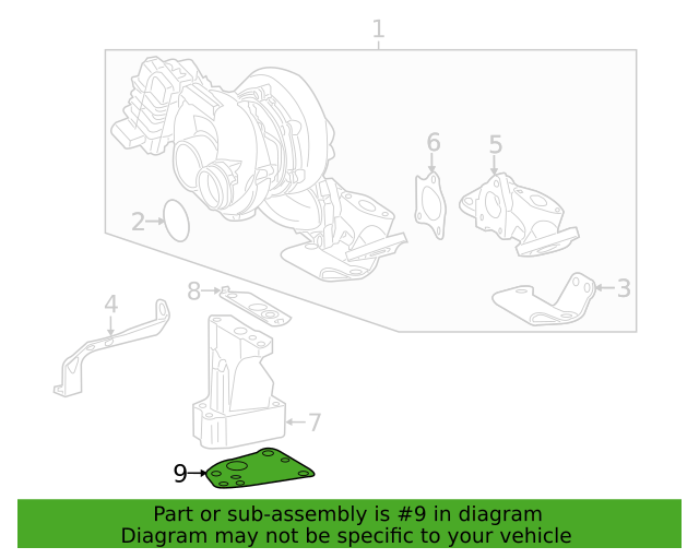 2006-2011 Mercedes-Benz Lower Turbo Support Brace Gasket 642