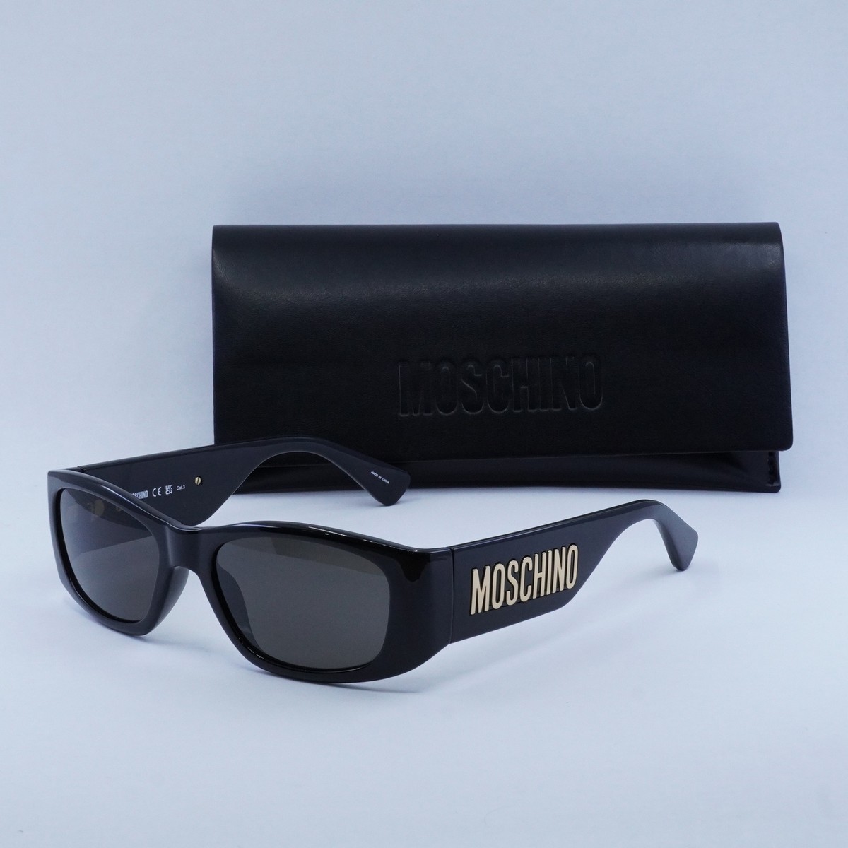 New MOSCHINO MOS145/S 0807IR Black/Grey 55-18-135 Sunglasses | eBay