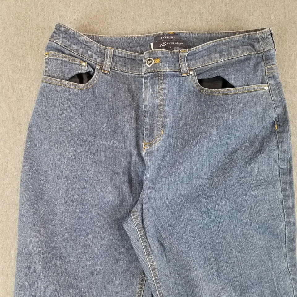 Pantalones de mezclilla para mujer Anne Klein talla 12 azul lavado elástico cómodo corte recto Foto 2 de 4