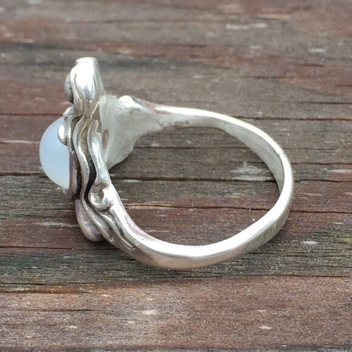 Anillo Diosa de la Abundancia Plata de Ley .925 Talla 9 con Gema de Piedra Lunar Genuina EE. UU. - Imagen 11 de 12