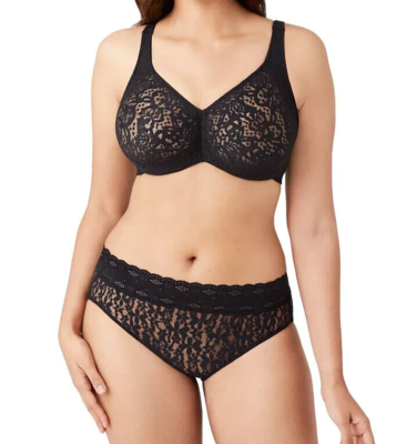 専用ページ③ Wacoal HALO LACE Black 65547 Full Figure UW Bra 34DDD & Hi Cut