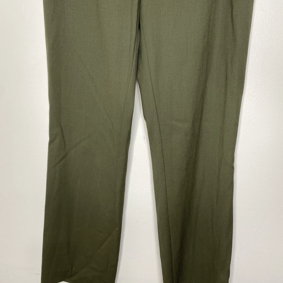 PANTALONES RALPH LAUREN ETIQUETA NEGRA VERDE TALLA 4 LANA CREMALLERA FRONTAL PLANA Foto 4 de 4