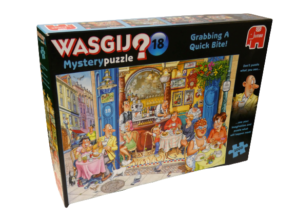 WASGIJ No 18 Mystery Puzzle - Grabbing A Quick Bite! - 1000 Piece Jigsaw USED