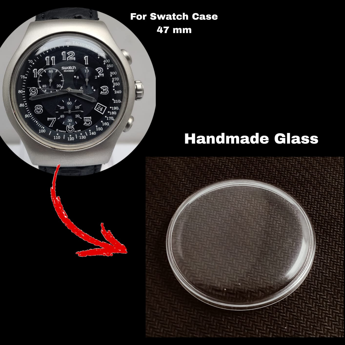 Swatch Irony V8 Chronograph Sports Watch Glass NQS31BAS1
