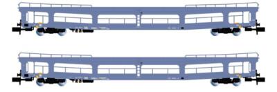 Arnold 2-tlg. Set, Autotransportwagen DDm, in blauer Lackierung, Ep. IV-V, DR HN