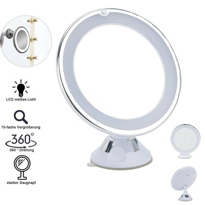 Kosmetikspiegel Schminkspiegel LED Beleuchtung 10-fach Vergrößerung mit