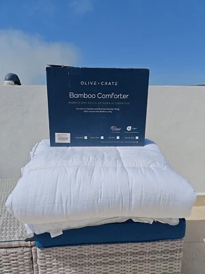 OLIVE + CRATE OliveCrate Soft Bamboo Comforter – Hypoallergenic, Cooling, All Season [KING]