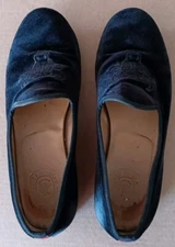 Del Toro Bull Black Velvet Velour Loafers Shoes Slippers Made Italy Men Sz 9.5