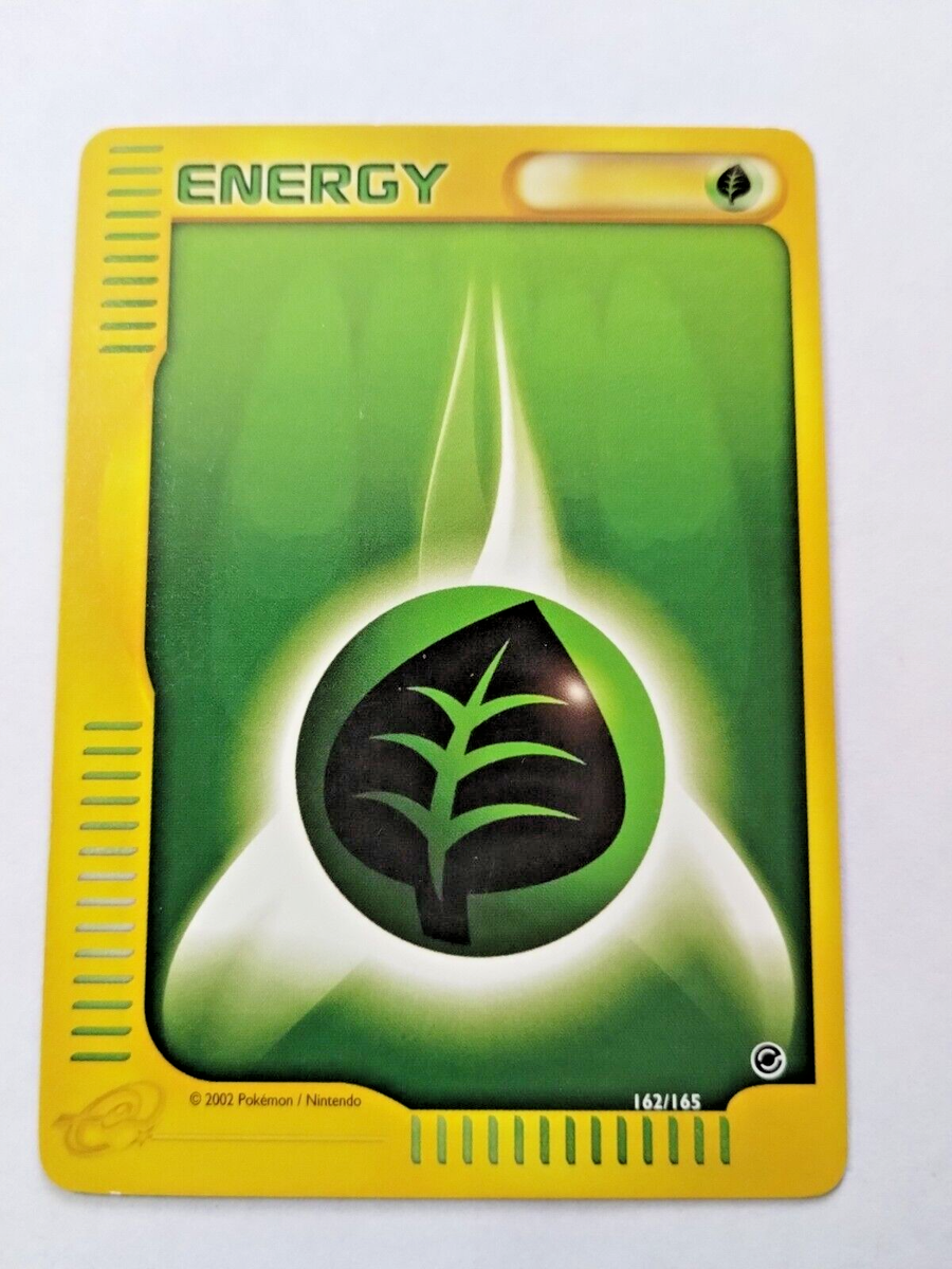 Pokemon 2002 Expedition Base Set Grass Energy Card #162/165