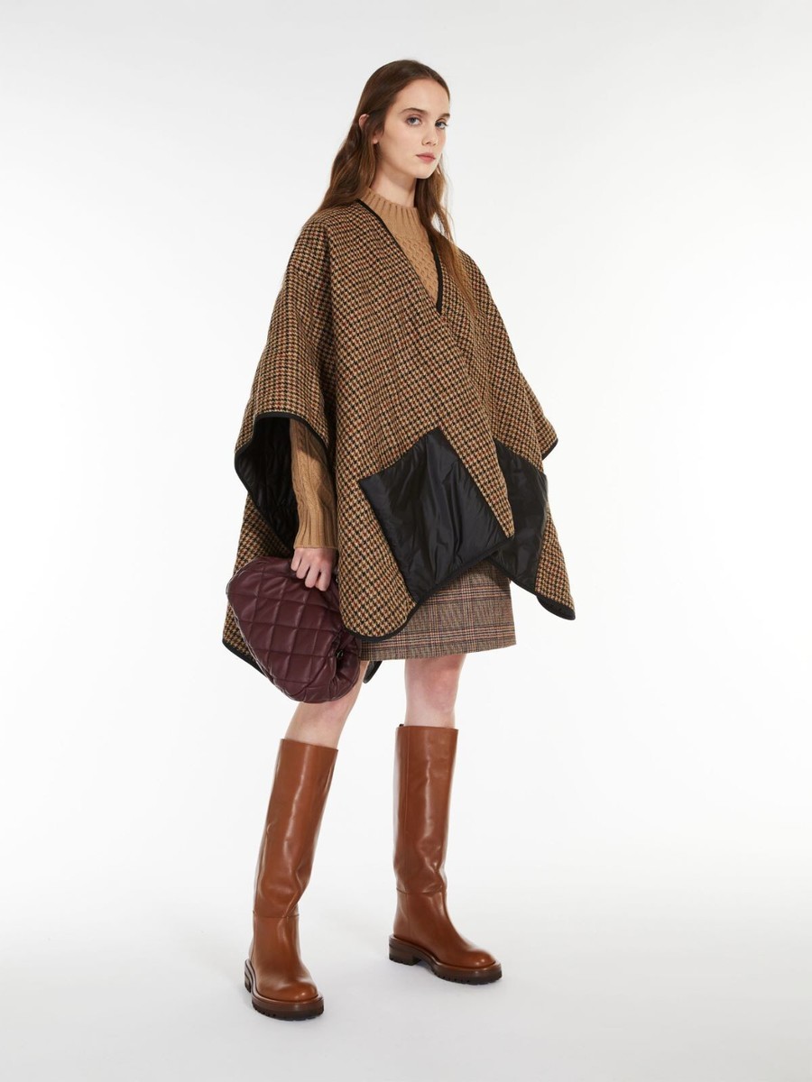✨MAX MARA Reversible Padded Virgin Wool CAPE Coat size: ONE