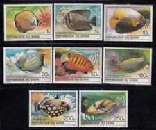 ZAIRE Tropical Fish MNH set