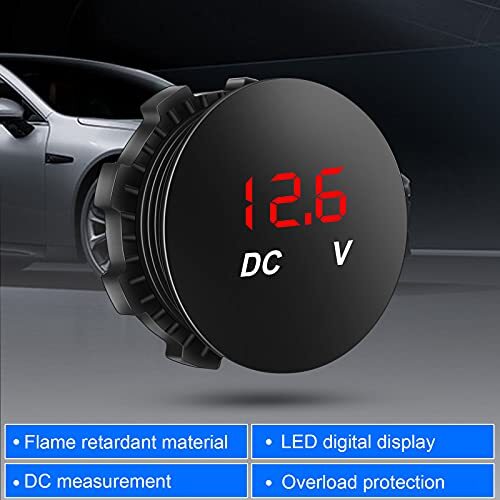 2 Stück DC 12-24 V Auto Voltmeter Mini Digital Display Spannungsmesser rot - Bild 4 von 8