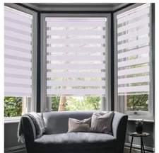 LUCKUP Horizontal Window Shade Blind Zebra Dual Roller 