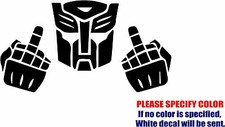 Vinyl Decal Sticker - Transformador Autobot Middle Finger Car Car Truck Fun 7"