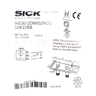 SICK  IME30-20NNSZW2S Inductive proximity sensors ,NPN,New Kd
